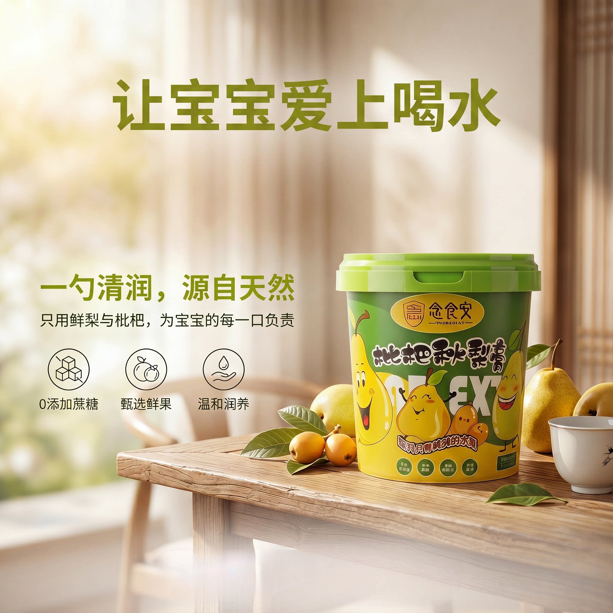 念食安枇杷秋梨膏配料干净清润护嗓贝比独立包装冲水喉咙干燥