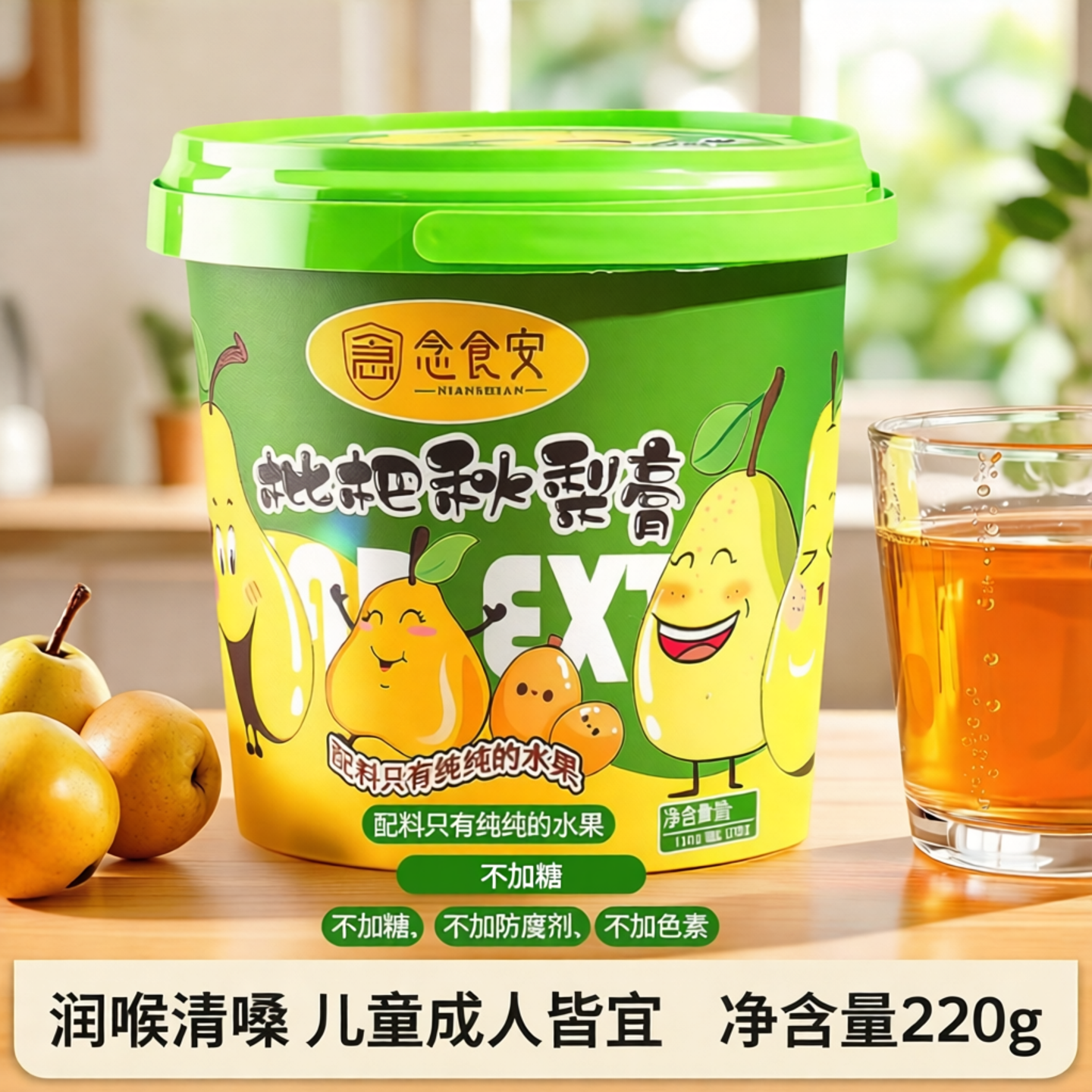 念食安枇杷秋梨膏纯水果润喉润嗓换季润嗓鲜果古法熬制无添加童饮
