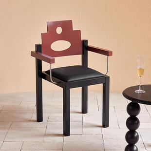 中国风复古餐椅复古设计师实木靠背椅子餐厅餐桌单人椅书房椅家用