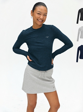 oneup美式长袖T恤女春秋内搭打底衫跑步健身普拉提瑜伽服运动上衣