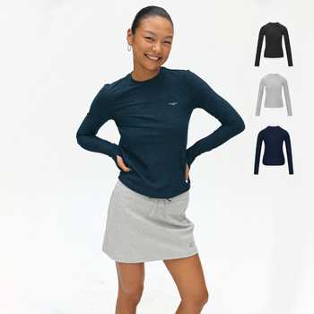 oneup弹力修身显瘦长袖T恤