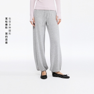 运动普拉提瑜伽裤 休闲长裤 子 女秋季 oneup可束脚磨毛宽松直筒裤