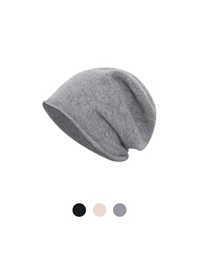 oneup秋冬季灰色纯色基础款羊毛冷帽休闲运动城市通勤针织帽子