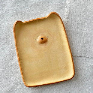 小熊面包盘创意卡通儿童餐具孩子不吃饭辅食生日礼物高颜值家用