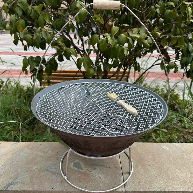 无烟木碳火烧烤炉家用农村简易加厚卡片式桌面户外大型家庭式烤架