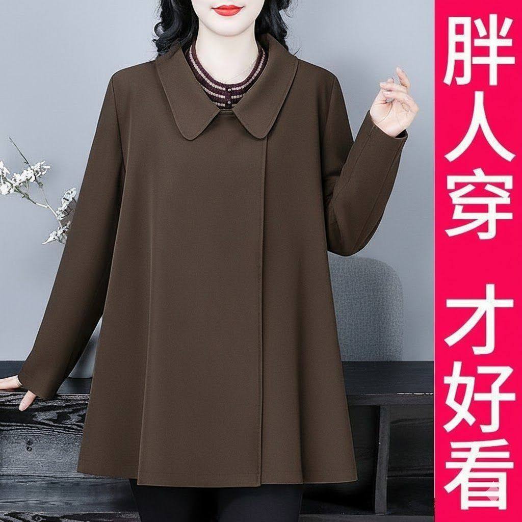 200斤高档大码大码斗篷式显瘦外套春秋季新款防风西装风衣胖妈妈