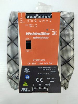 （拍前询价，直拍不发货）魏德米勒电源120W24V5A轨道式安装。实