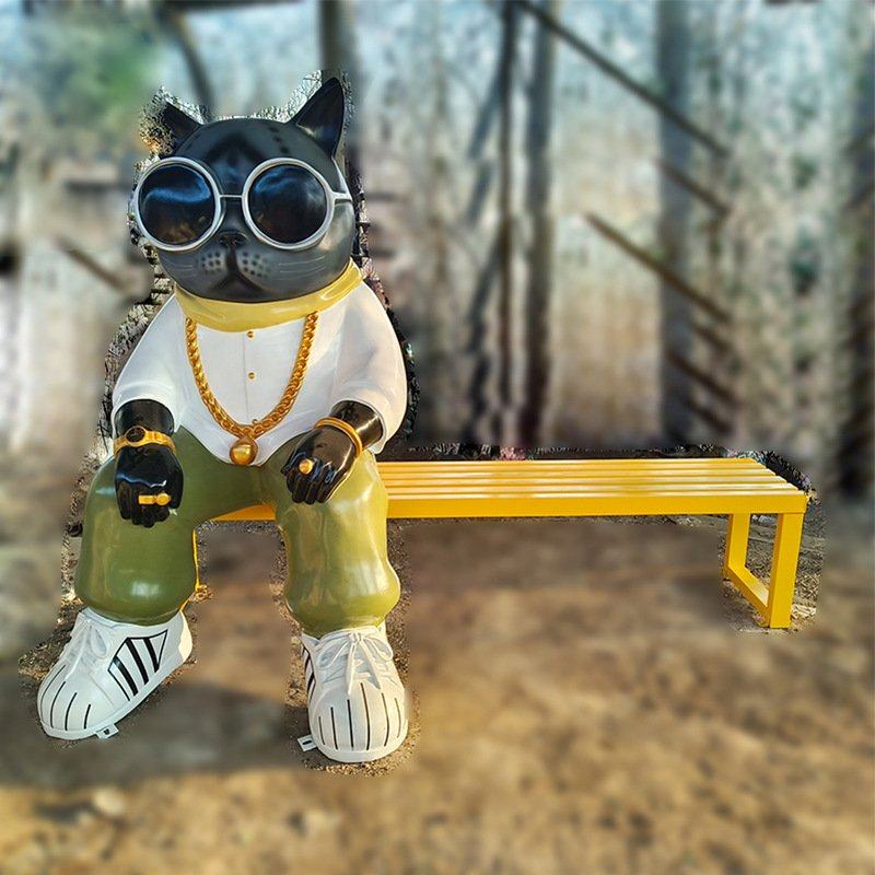 玻璃钢雕塑室外广场商场门口动物座椅创意商店猫狗座椅雕塑摆件,家居饰品,户外/庭院摆件,淘宝优惠券,粉丝福利购,淘宝优惠卷