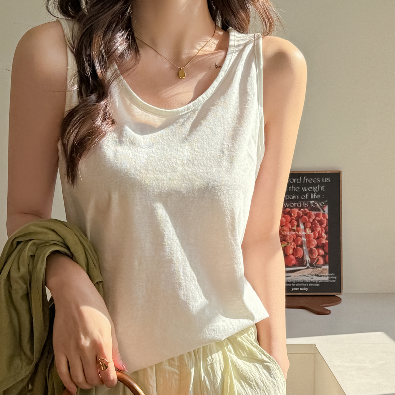吊带背心女宽松内搭夏季外穿慵懒风棉麻宽肩带遮副乳无袖打底上衣