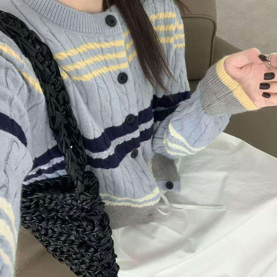 2025开春新款韩系chic穿搭外套女春季百搭针织开衫毛衣上衣君可甜