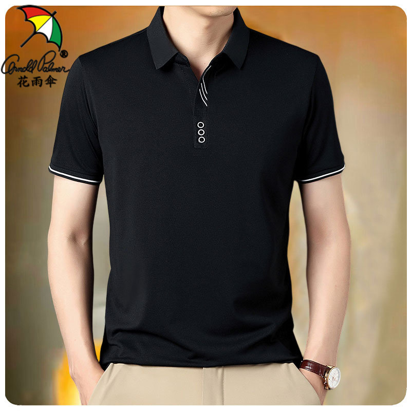 花雨伞男装旗舰店短袖polo衫休闲翻领t恤爸爸夏季半袖宽松上衣男