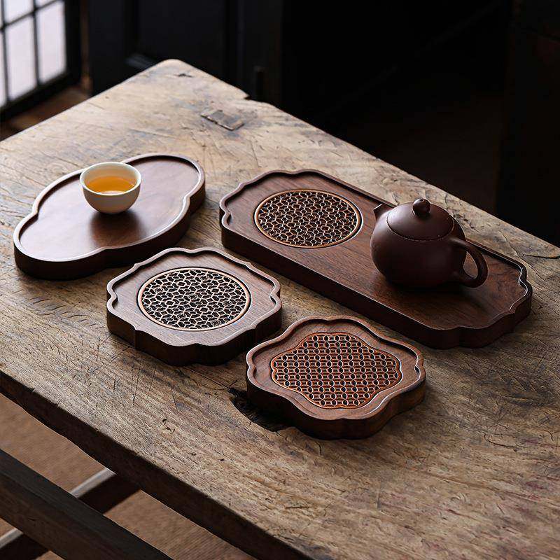 黑胡桃木茶盘家用小型实木茶托盘养壶垫高档新中式茶具壶承干泡台,餐饮具,茶托,淘宝优惠券,粉丝福利购,淘宝优惠卷