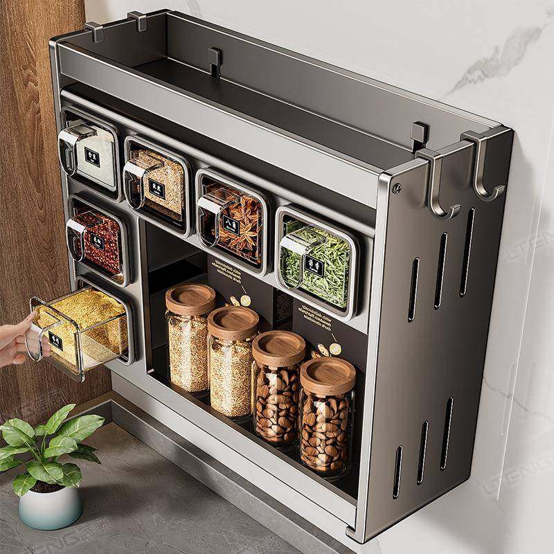 家用厨房调料置物架多功能免打孔墙上壁挂味精香料调料用品收纳盒,厨房/烹饪用具,抹布架/厨房清洁收纳架,淘宝优惠券,粉丝福利购,淘宝优惠卷