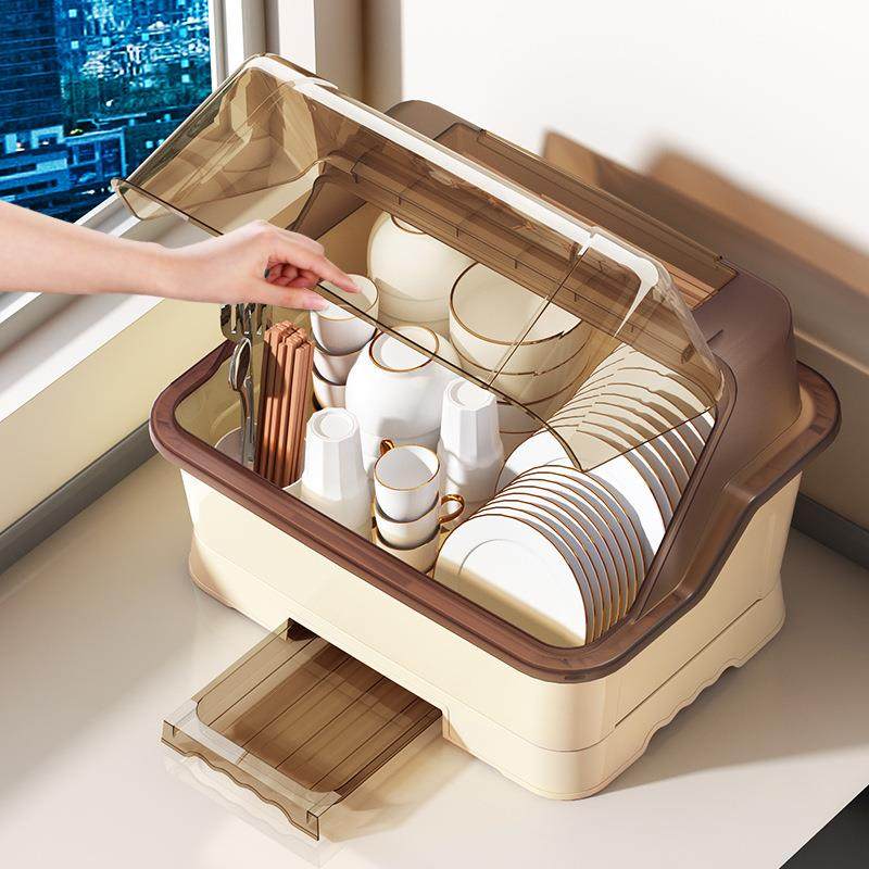 碗筷塑料收纳盒餐具碗盘沥水架厨房放碗家用带盖防虫置物沥水碗架,厨房/烹饪用具,碗架,淘宝优惠券,粉丝福利购,淘宝优惠卷