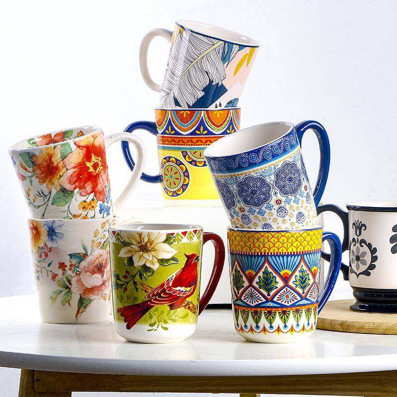 美式马克杯家用果汁牛奶杯大容量个性咖啡杯釉下彩喝水杯子,餐饮具,马克杯,淘宝优惠券,粉丝福利购,淘宝优惠卷