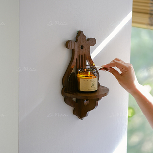 悦澜居复古壁挂架装饰陈列层架香薰盆栽置物收纳中古客厅卧室壁饰