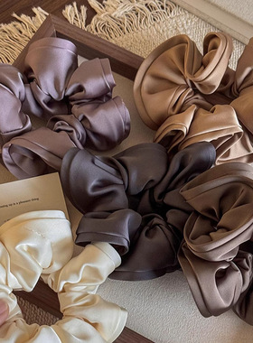 梵可Vanc 新款缎面花苞大肠发圈ins韩系美拉德色系复古发圈