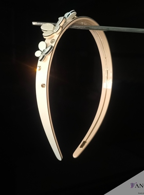 梵可Vanc重工精致  镶钻醋酸发箍蝴蝶花朵防滑洗脸头箍高颅顶发卡