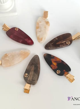 梵可Vanc丹麦同款  醋酸边夹刘海碎发夹高质感气质侧边夹无痕发夹