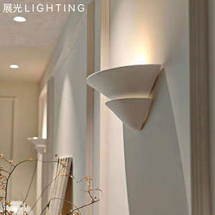 美式vc走廊石膏贝壳壁灯法式设计师复古客厅背景墙装饰床头灯具