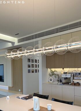 意大利Luce Sferica极简餐厅玻璃吊灯岛台长桌一字长条米兰泡泡灯