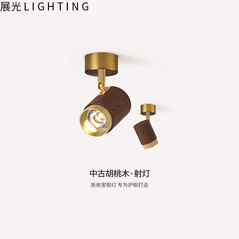 中古风可调角度客厅明装射灯