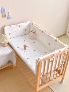 婴儿床床围夏季 销新款 a类纯棉新生儿宝宝防撞儿童拼接床围栏软厂
