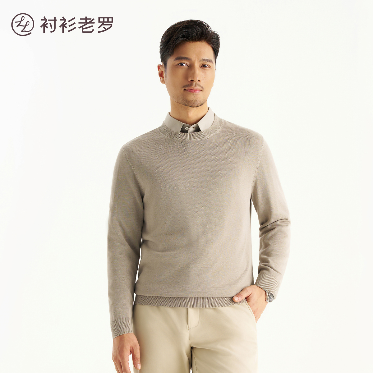 衬衫老罗可机洗套头针织衫