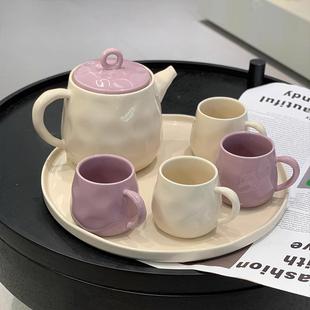 水杯家用杯具凉水壶耐高温杯子轻奢水具高颜值茶具 陶瓷冷水壶套装