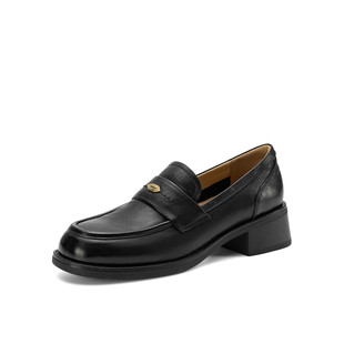 女 头层牛皮英伦风乐福鞋 天天yoko&波尔谛奇