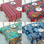 Tablecloth table printed 餐桌布 cotton linen cloth rectangle