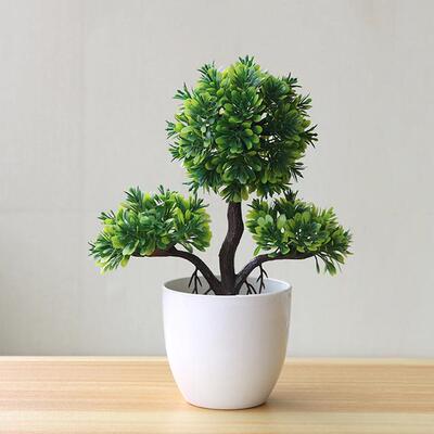 Artificial Plants Potted Bonsai Green Small Tree Plants Fake