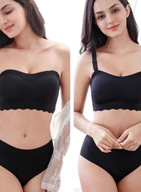 Women No Steel Ring Bar Push Up Lace Bustier Bra Thin Comfor