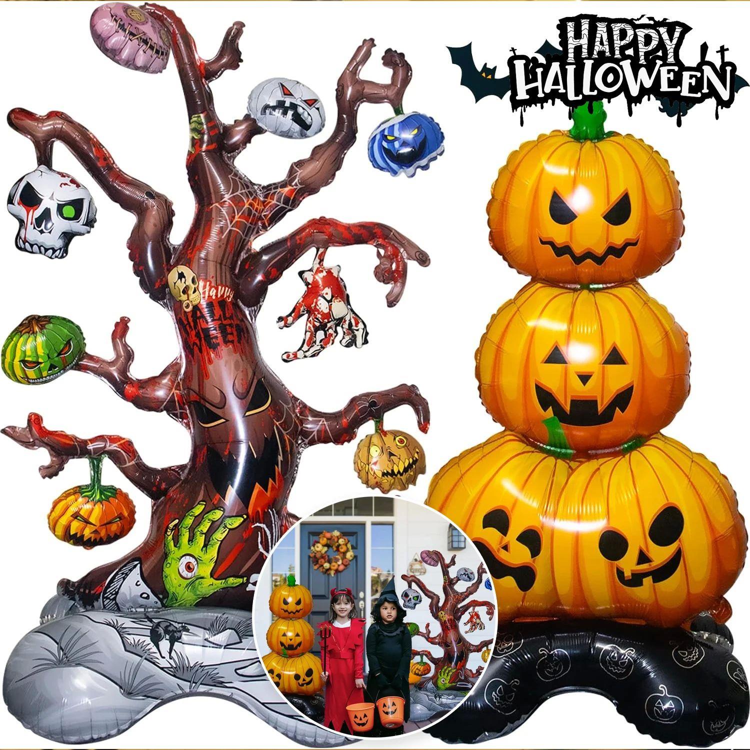 Halloween Inflatable Pumpkin Tree Standing Large Foil Balloo