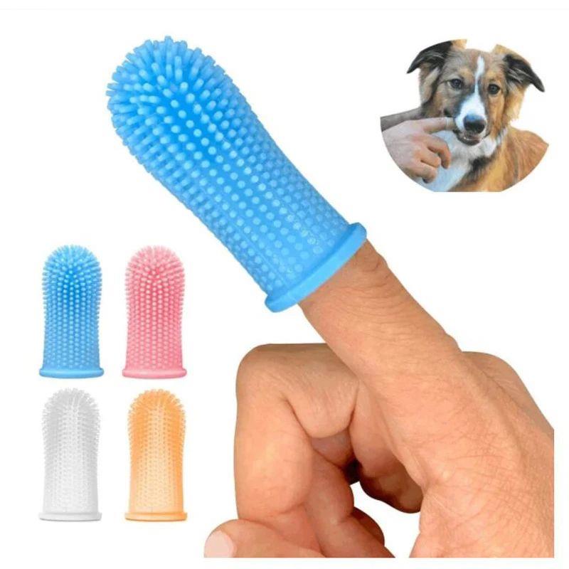Dog Super Soft Pet Finger Toothbrush Teeth Cleaning Bad Brea