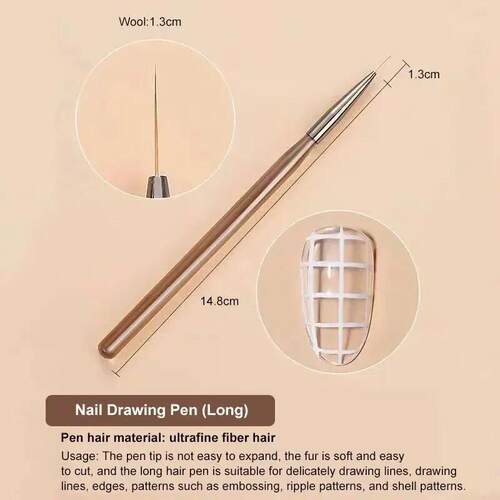 9PCS UV Gel Nail Brush Liner DIY Painting Pen Manicure Acryl