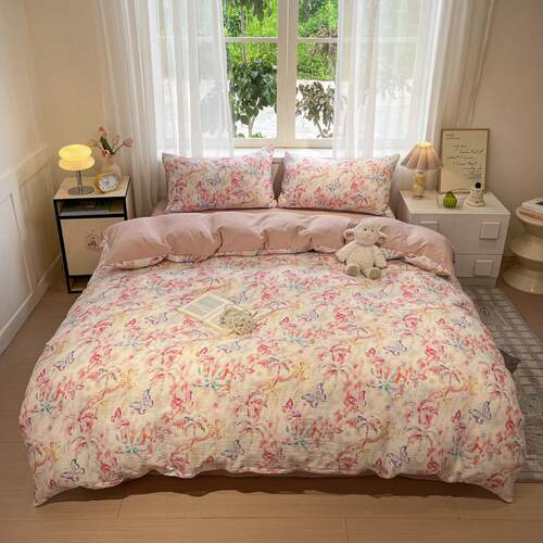 Student bed bedsheet set bed fitted sheet duvet cover double