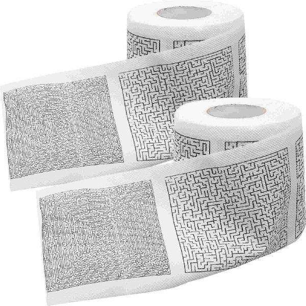2 Rolls Supple Toilet Paper Decor Tissue for Printed