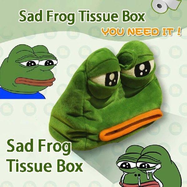 2PCS Creative Sad Frog Drawer Paper Tissue Box Tissue Cover