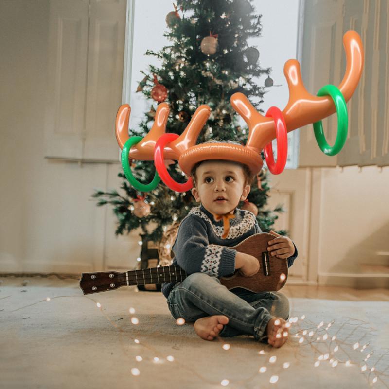 Inflatable antler headband interactive toy Christmas party
