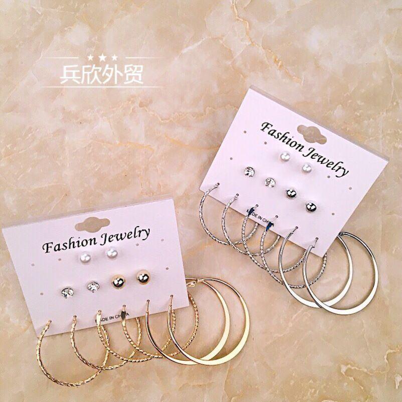 earrings 6 pairs suit circle personality lady fashion nd