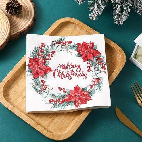 Christmas Party Napkins Disposable Square Paper tissues