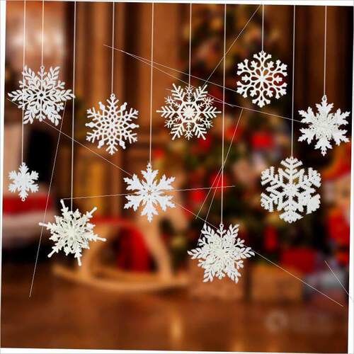 Snowflake pendant White snowflake Christmas tree pendant