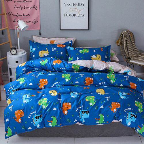 Bedding Set 3/4pcs Duvet Cover Pillowcase Flat Bed Sheet Set