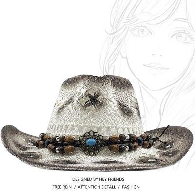 New women's beach hat cowboy straw caps sun hat 西部牛仔草帽