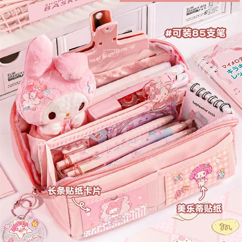 sanrio cartoon pencil case cinnamoroll kuromi pencilbag girl