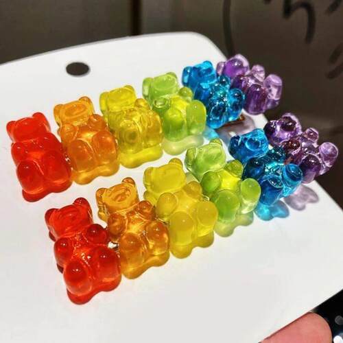 Candy Bears Hair Clips Hair Barrettes Cute Girls Jelly Bear