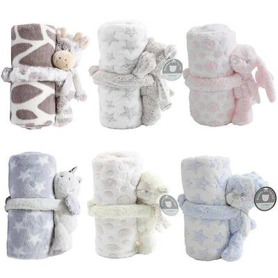 2 Piece Plush 30 X 30 Baby Security Sleep Blanket 6 Style St