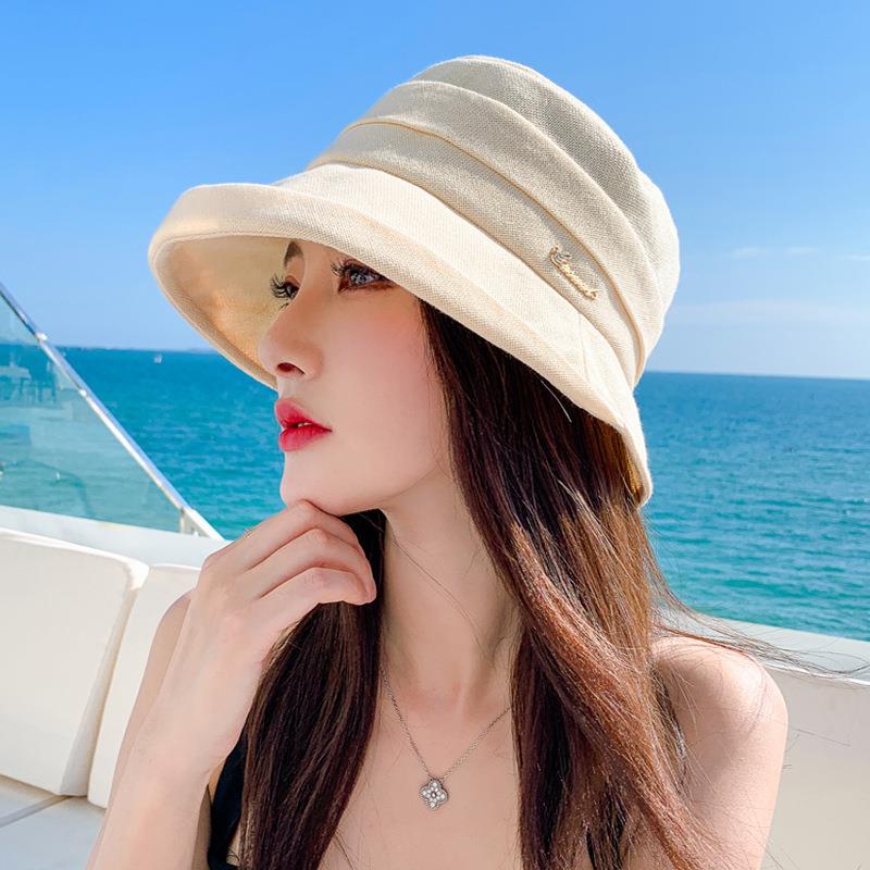 早春新款气质帽子女日系渔夫帽百搭夏天防晒遮阳盆帽韩版太阳帽潮