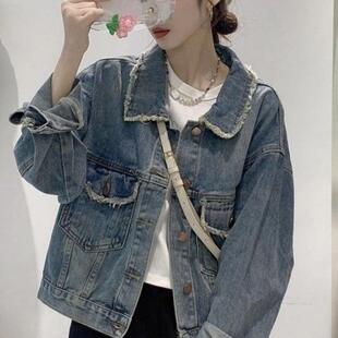 牛仔外套女春秋2026新款春季外套短款矮个子小众百搭简约夹克上衣